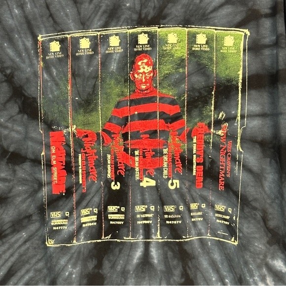 Nightmare on Elm Street Black Tie-Dyed T-shirt XL - Picture 2 of 7